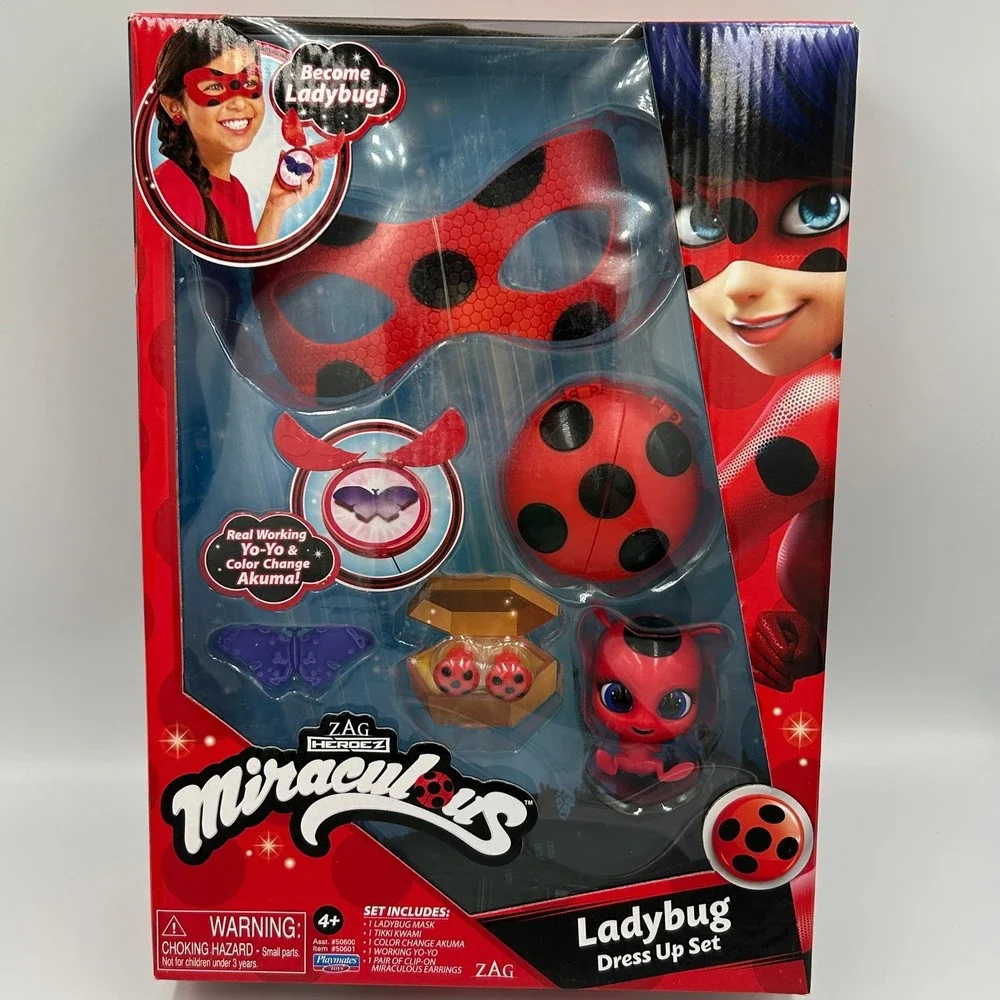 Playmates Miraculous Ladybug Dress Up Set Kids OS Red New NIB Mask Yo-Yo 50601